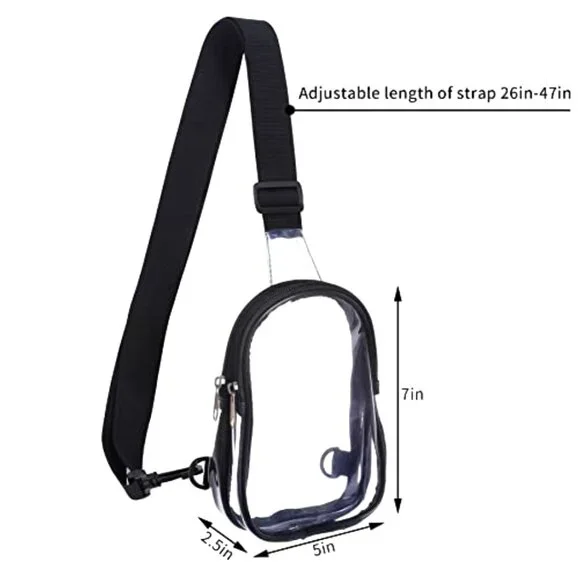 Mini Clear Sling Bag Stadium Approved Crossbody Fanny Pack Lightweight Durable - Picture 4 of 7